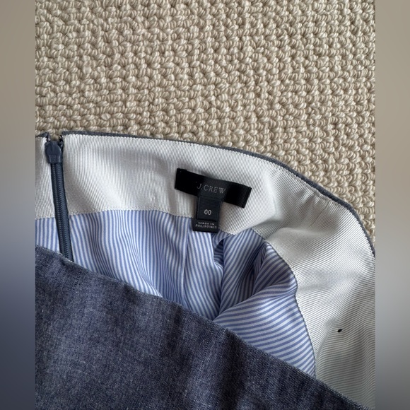 J. Crew Blue Mini Skirt with Scalloped Trim - Picture 2 of 4
